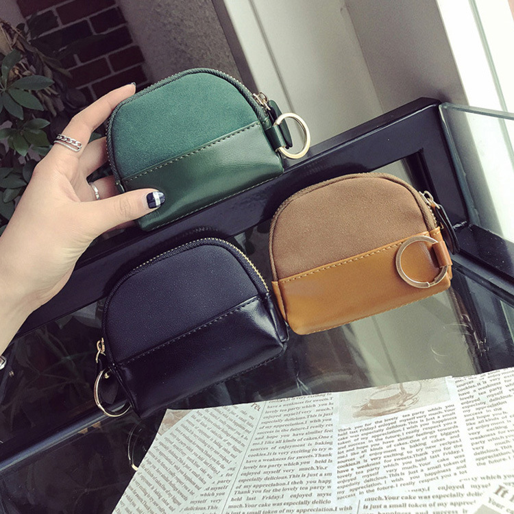 The New Retro Simple Short Section Wallet Female Western Style Zipper Coin Purse Coin Bag Key Bag