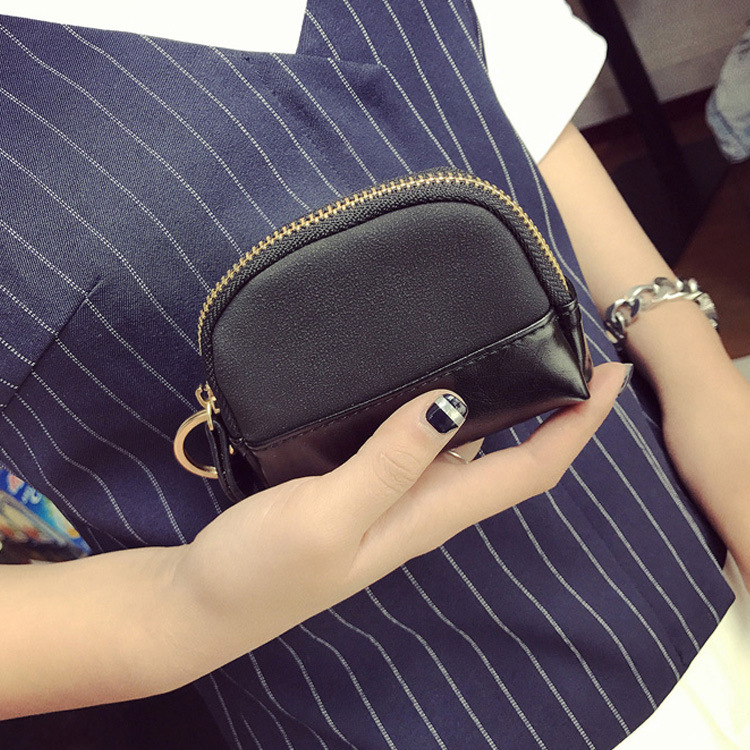 The New Retro Simple Short Section Wallet Female Western Style Zipper Coin Purse Coin Bag Key Bag