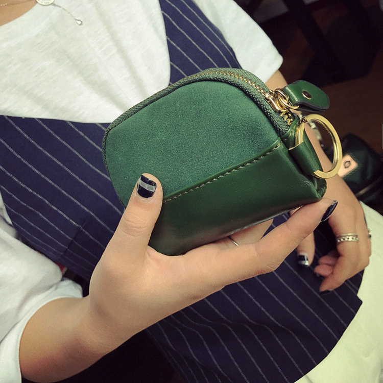 The New Retro Simple Short Section Wallet Female Western Style Zipper Coin Purse Coin Bag Key Bag