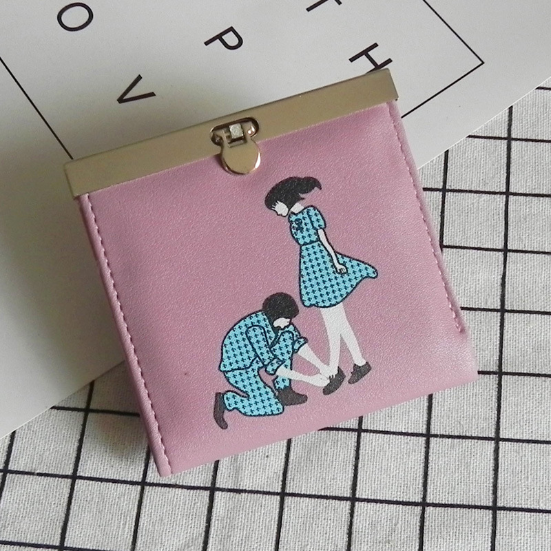 Ms Coin Purse  Female  Cartoon Lovely Graffiti Female Short Section Coin Bag Wallet