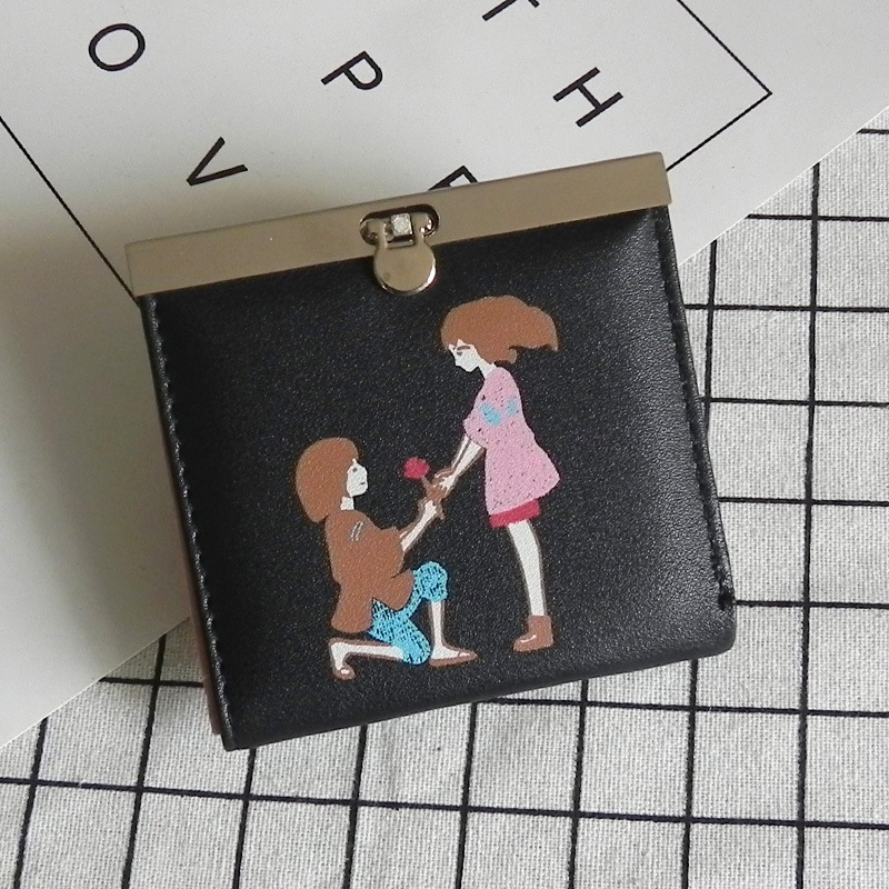 Ms Coin Purse  Female  Cartoon Lovely Graffiti Female Short Section Coin Bag Wallet