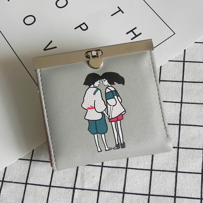 Ms Coin Purse  Female  Cartoon Lovely Graffiti Female Short Section Coin Bag Wallet