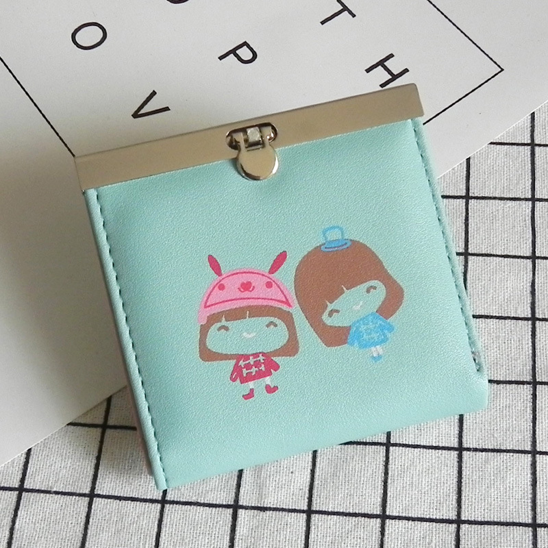 Ms Coin Purse  Female  Cartoon Lovely Graffiti Female Short Section Coin Bag Wallet