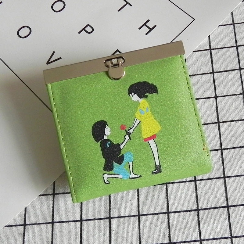 Ms Coin Purse  Female  Cartoon Lovely Graffiti Female Short Section Coin Bag Wallet