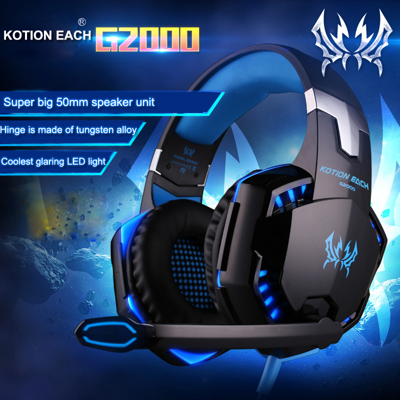 Computer Game Headphones Wearing Style Stereo Shocked Sound Quality Glowing Headset