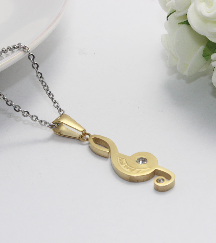The New Fashion Jewelry Collage Titanium Steel Couple Necklace Pendant