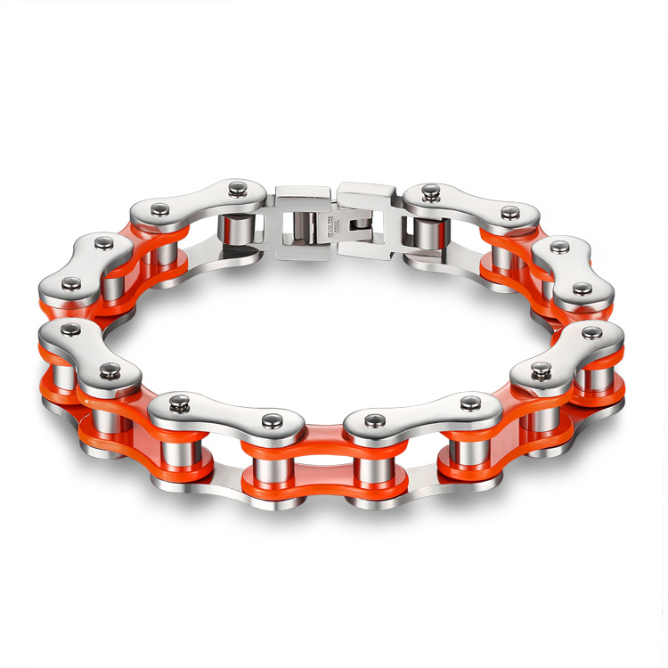 The New Titanium Steel Stainless Steel Color Cycling Chain Men Bracelet Tide Men Accessories