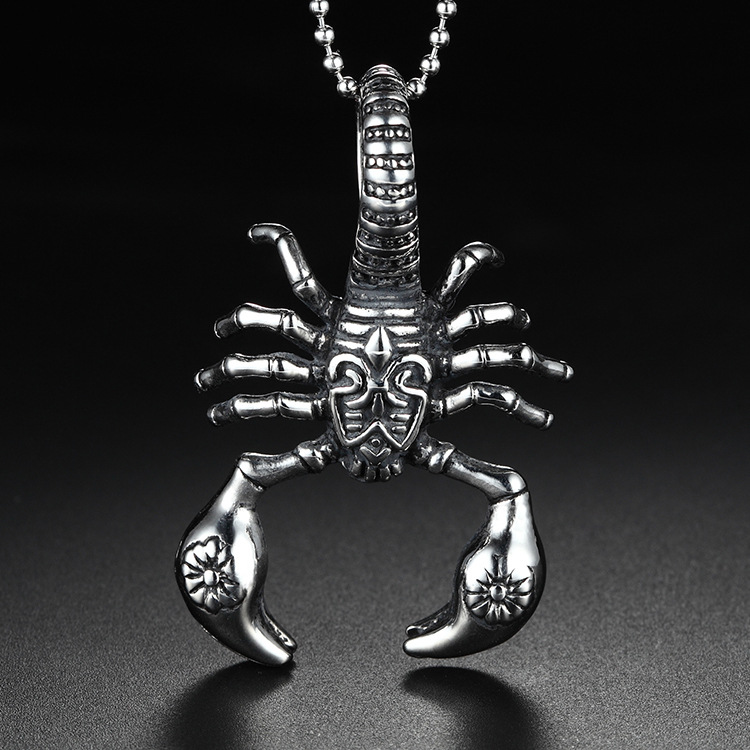 Western Style Casting Scorpion Titanium Steel Men Pendant Necklace Stainless Steel Boys Pendant