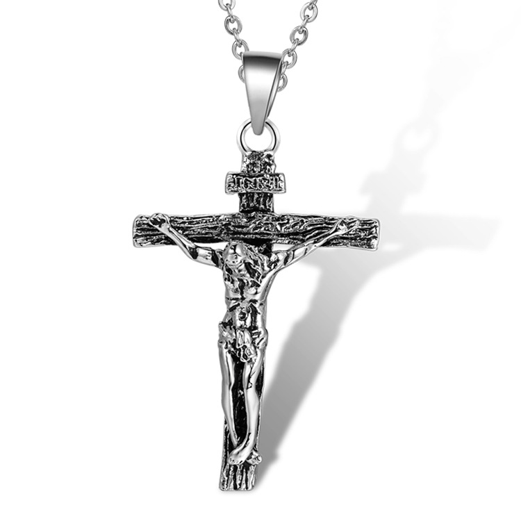 Fashion Classic Jesus Cross Pendant The New Cool Titanium steel Simple Necklace