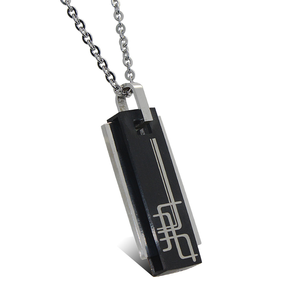 The New Titanium Steel Jewelry Pendant Male Fashion Square Card Pendant