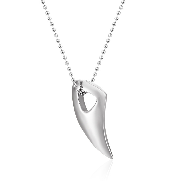 Horns Pendant Men Steel Color Spike Pendant Stainless Steel Jewelry