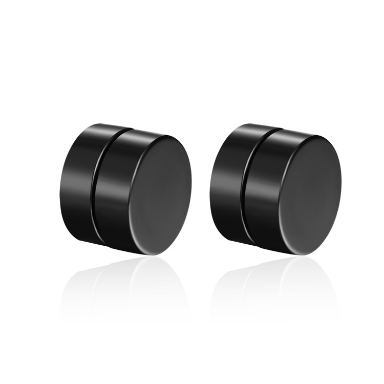 Men Titanium Steel No Ear Hole Magnet Ear Clip Earrings Fashion Wild Tide Men Jewelry