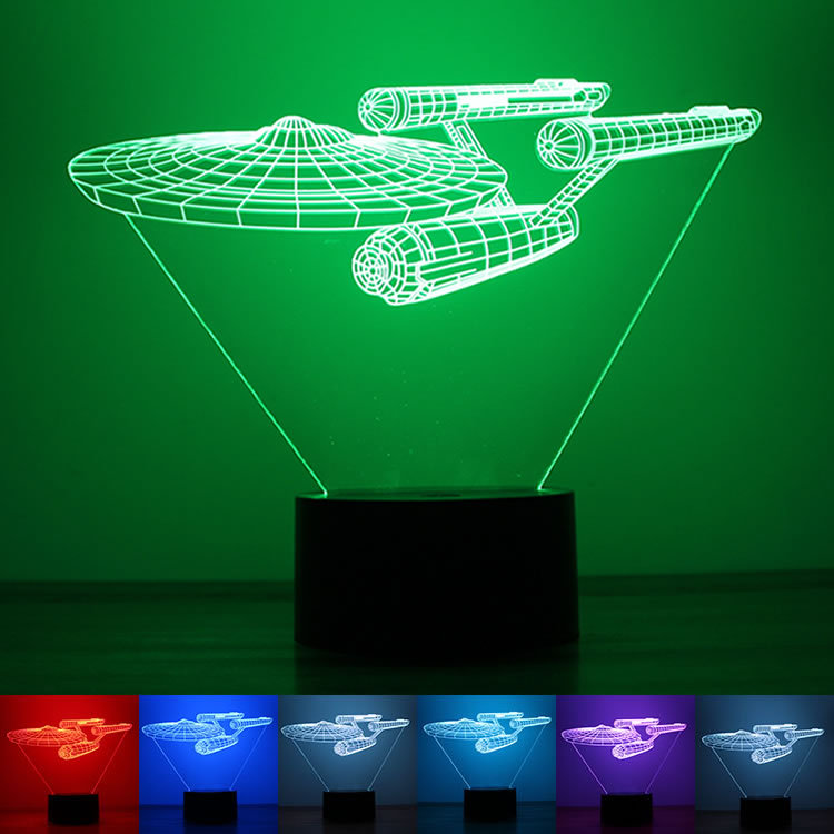Creative Star Trek 3D Night light Button USB Color Lights