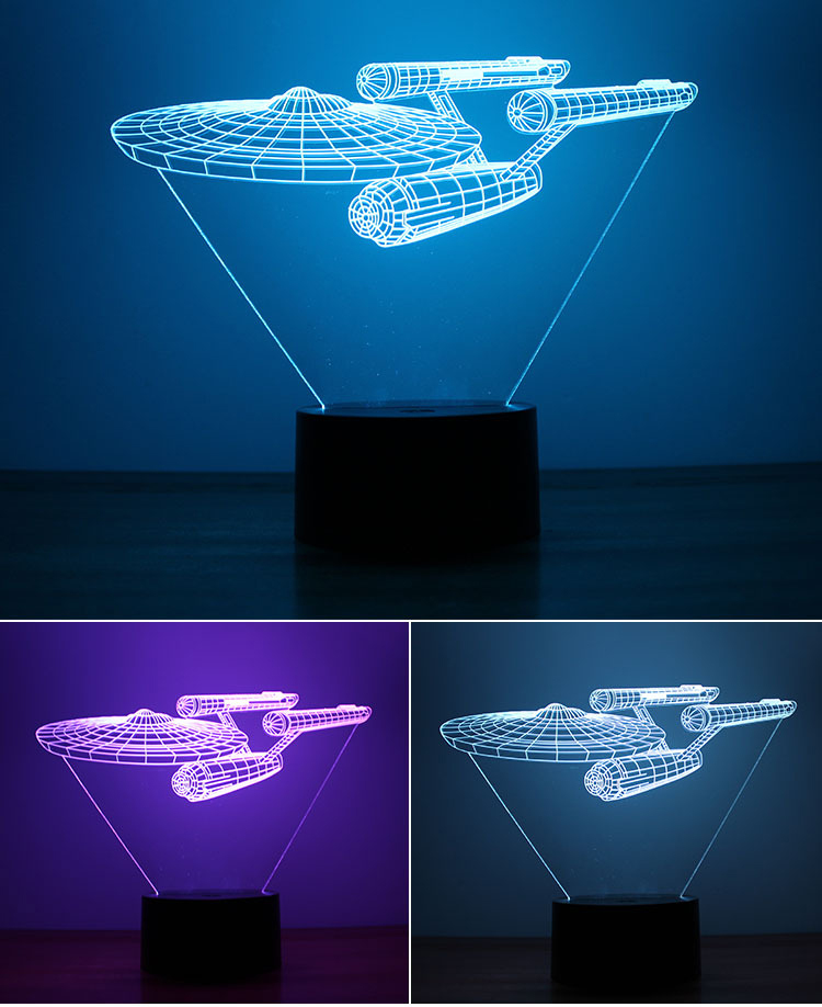 Creative Star Trek 3D Night light Button USB Color Lights