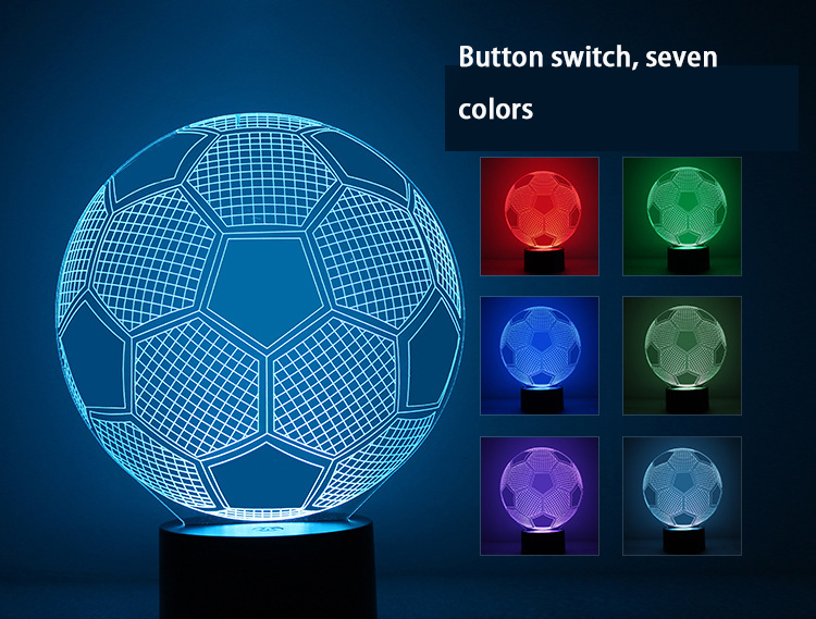 The New Football 3D Night light  Creative Energy Saving Intelligent Home LED Lights