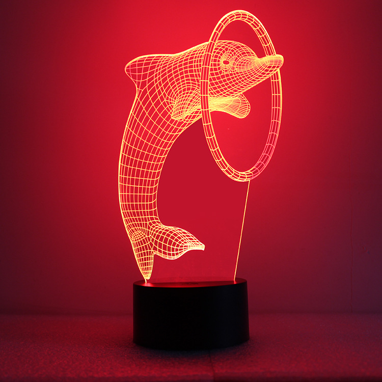 Intelligent Home 3D Colorful Night Light Dolphin Simple Fashion Party Atmosphere Light