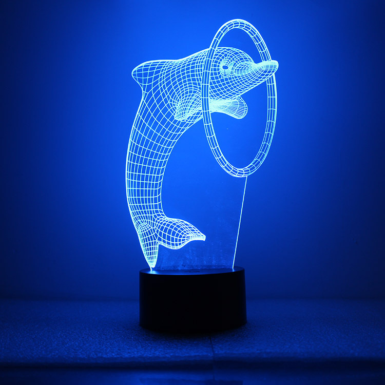 Intelligent Home 3D Colorful Night Light Dolphin Simple Fashion Party Atmosphere Light