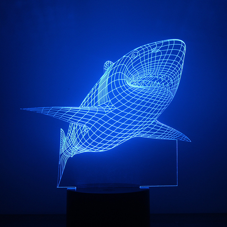 Shark Night light USB Powered by 3D Creativity Rainbow LED lights