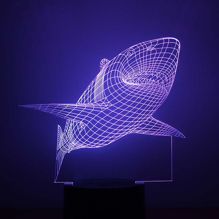 Shark Night light USB Powered by 3D Creativity Rainbow LED lights