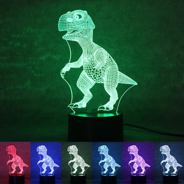Dinosaur 3D Night Light USB Powered by Energy Saving LED Lights Intelligent Home