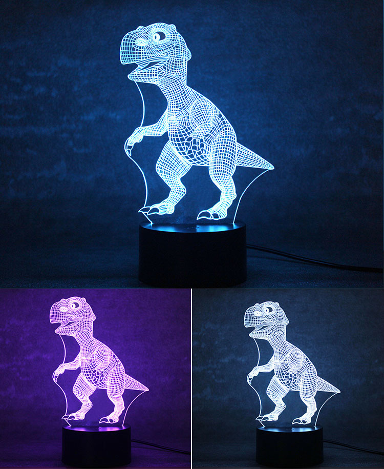 Dinosaur 3D Night Light USB Powered by Energy Saving LED Lights Intelligent Home