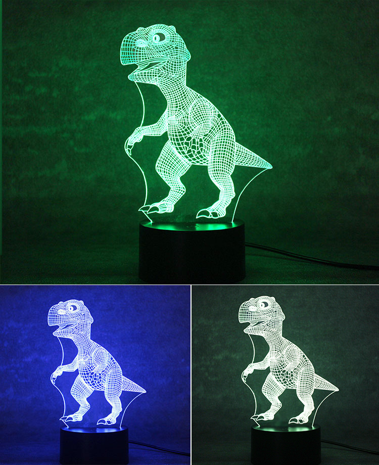 Dinosaur 3D Night Light USB Powered by Energy Saving LED Lights Intelligent Home