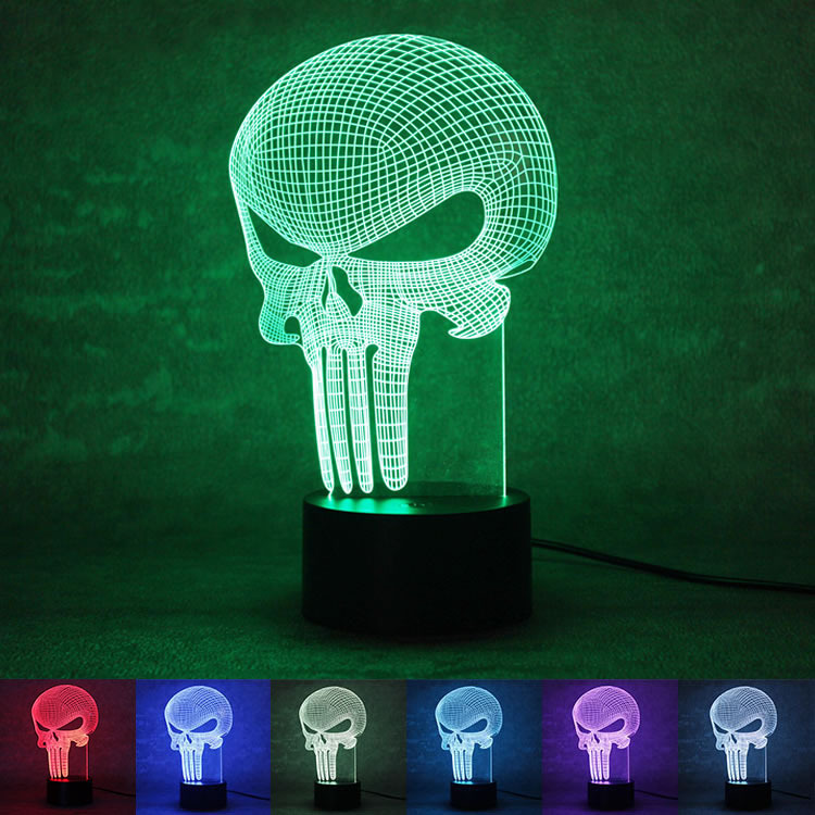Creative Punisher 3D Vision Night light Button Switch USB Night light