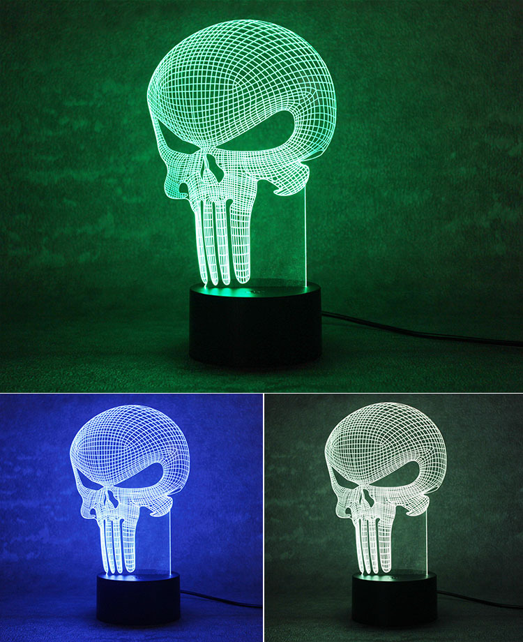 Creative Punisher 3D Vision Night light Button Switch USB Night light