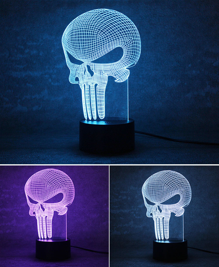 Creative Punisher 3D Vision Night light Button Switch USB Night light