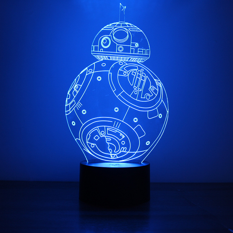 Button Type 3D Night light USB Powered Creative Colorful led Lights Home flashlight