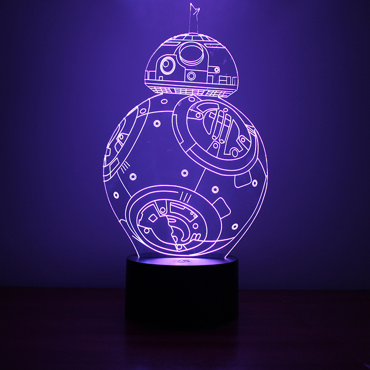 Button Type 3D Night light USB Powered Creative Colorful led Lights Home flashlight