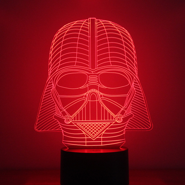 Black Warrior Creative Night light Modern Simple Button Type 3D colorful LED lights