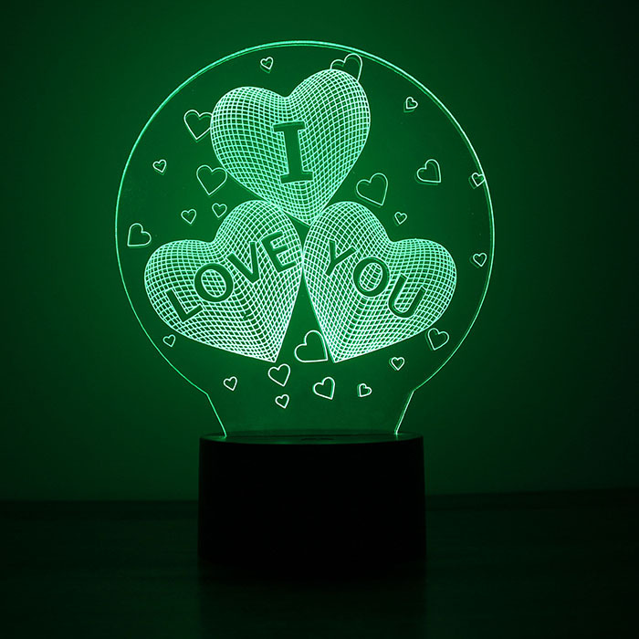 I LOVE YOU Confession 3D Night light Creative Corridor Study Colorful LED Lights