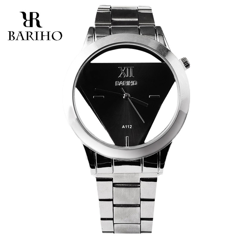 Men Steel Strip Watch High End Business Men Triangle Hollow Watch