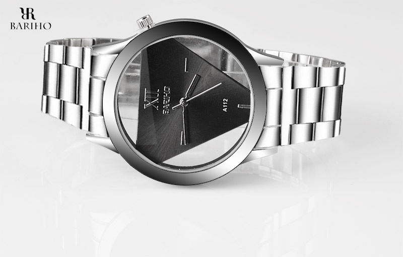 Men Steel Strip Watch High End Business Men Triangle Hollow Watch
