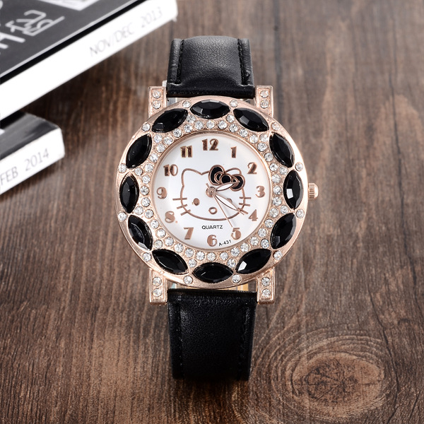 Ms Watch Fashion Diamond HelloKitty Ms Fashion Quartz Watch