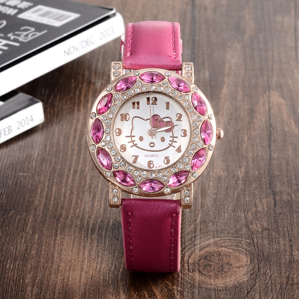 Ms Watch Fashion Diamond HelloKitty Ms Fashion Quartz Watch