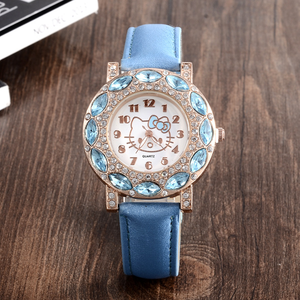 Ms Watch Fashion Diamond HelloKitty Ms Fashion Quartz Watch