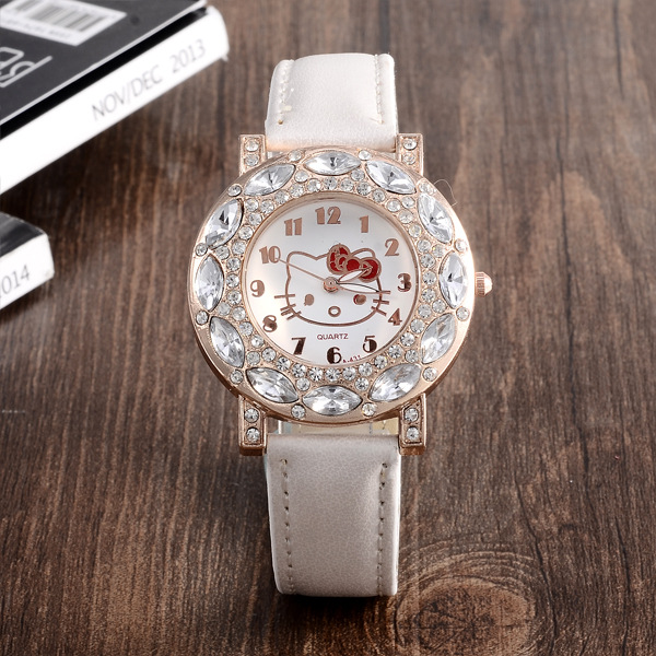 Ms Watch Fashion Diamond HelloKitty Ms Fashion Quartz Watch