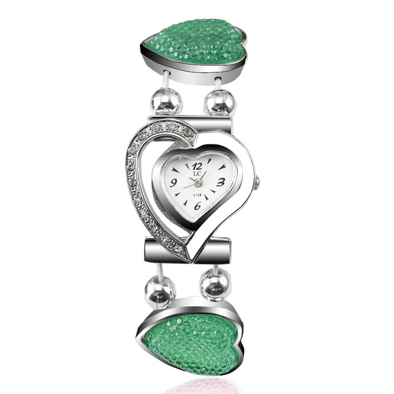 Ms Watch Creative With heart Ms alloy Bracelet student Hollow Watch