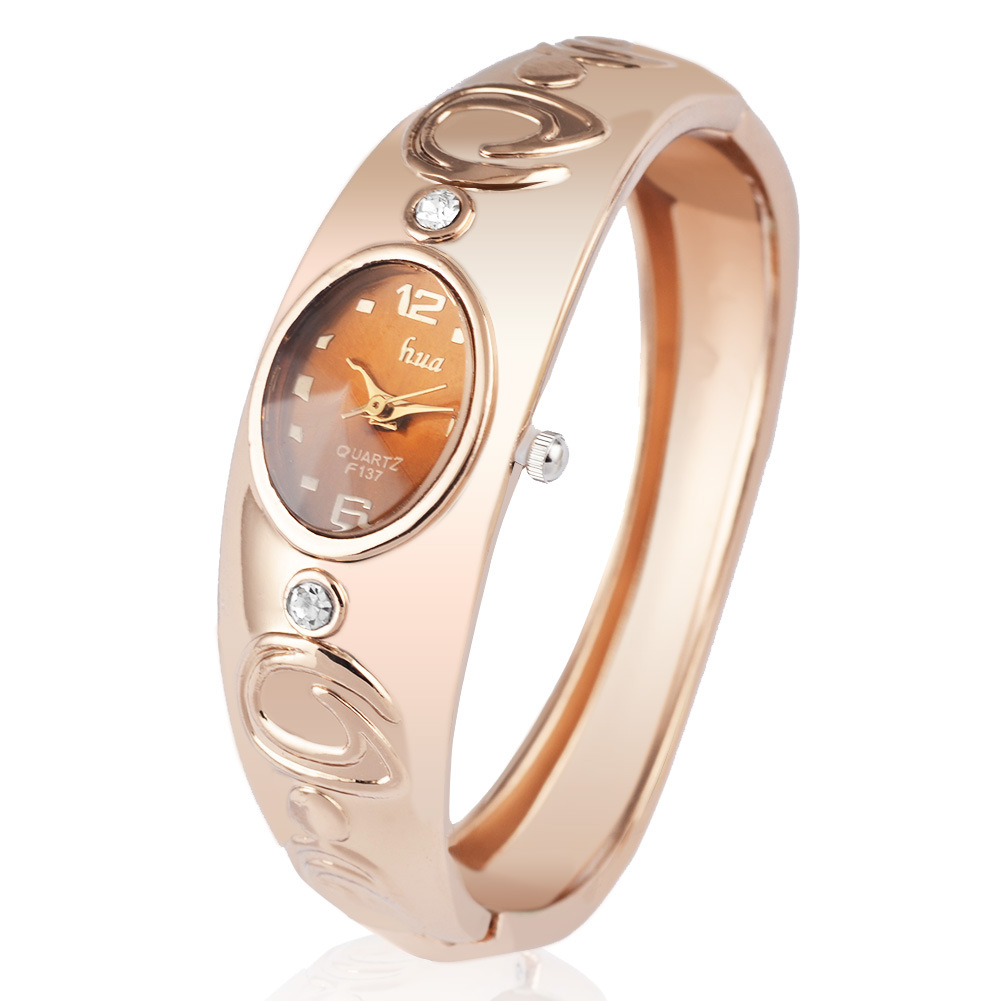 Fashion Rose Gold Diamond Quartz Watch Ms Trend Simple Watch