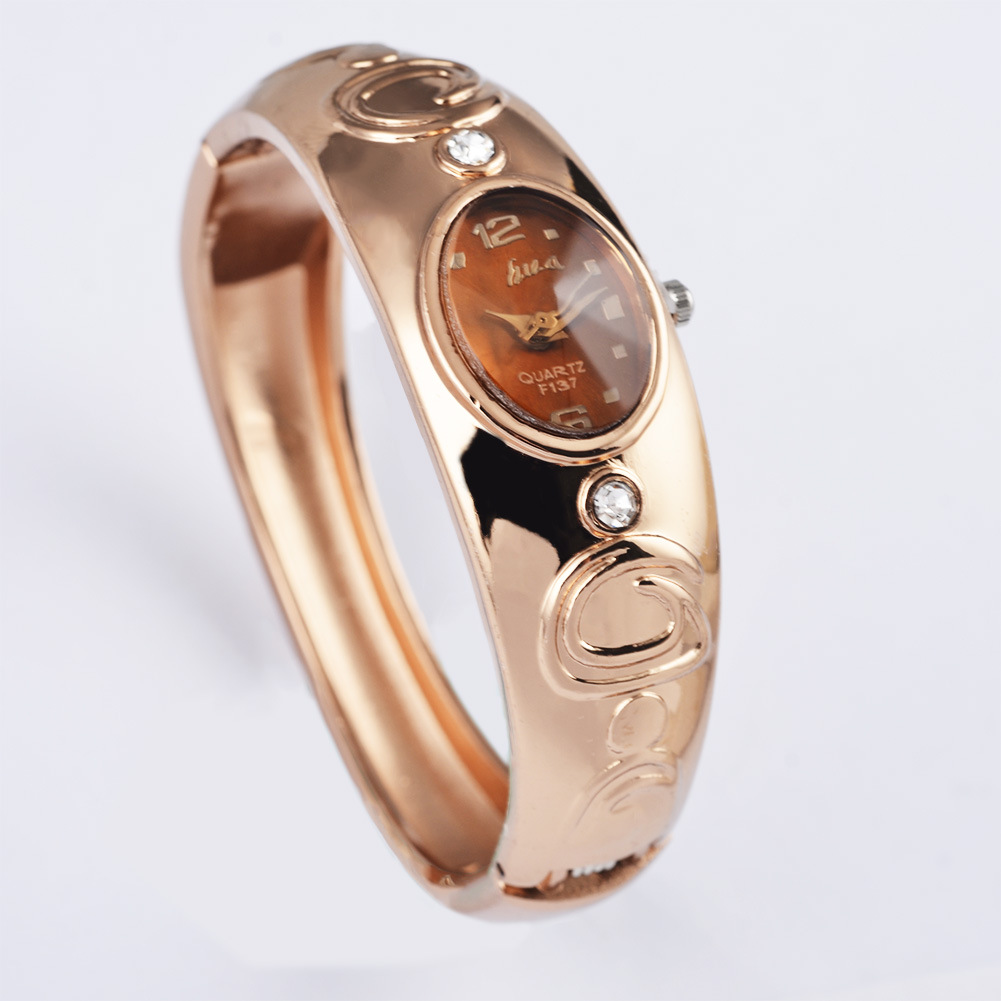 Fashion Rose Gold Diamond Quartz Watch Ms Trend Simple Watch