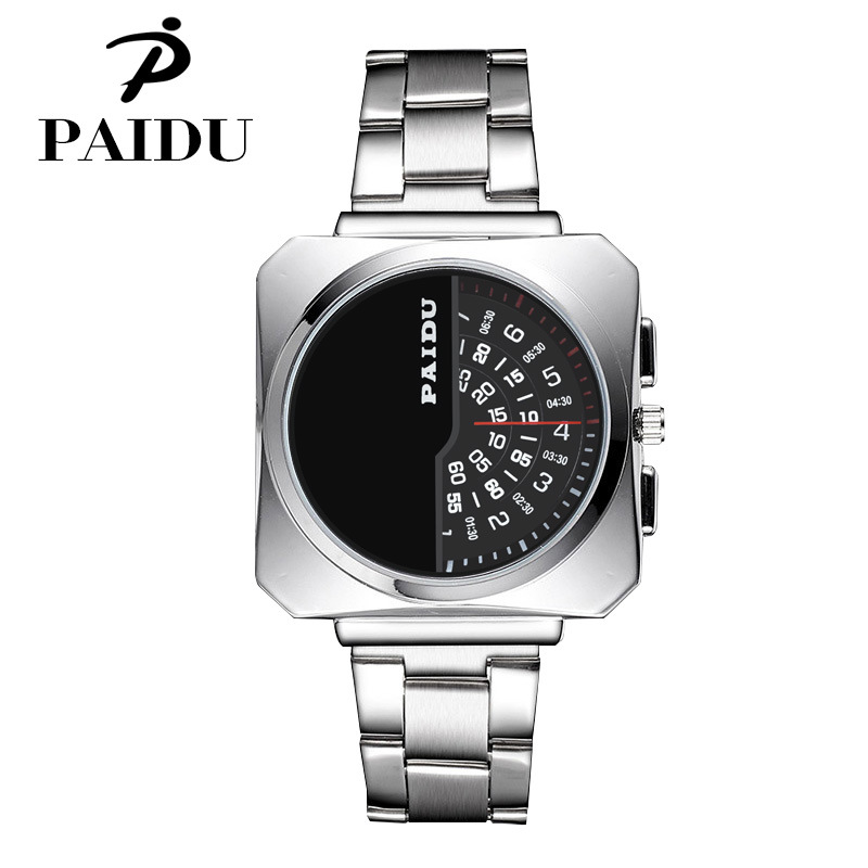 Men Steel Strip Watch Creative Dial Men High end Business Leisure Quartz Watch