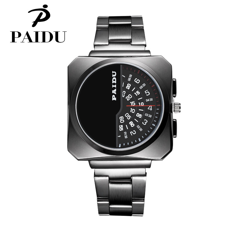 Men Steel Strip Watch Creative Dial Men High end Business Leisure Quartz Watch