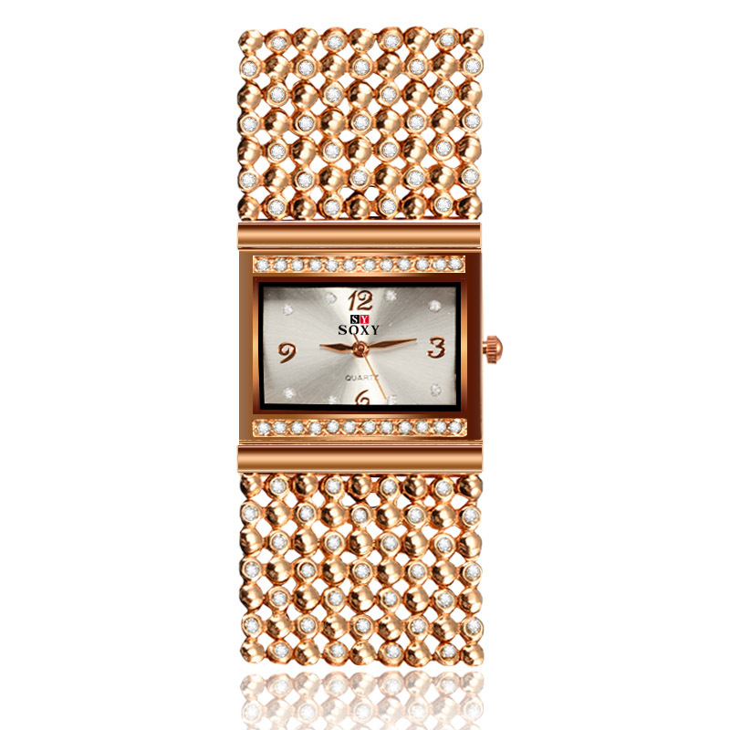 Fashion Ms Alloy Bracelet Watch Creative Upscale Trend Quartz Watch