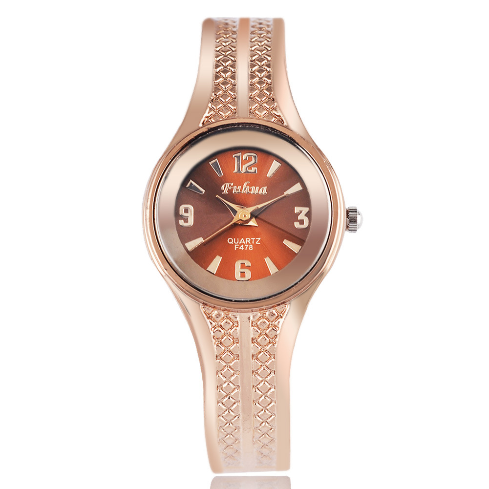 Ms Rose Gold Bracelet Watch Upscale Simple Western Style Fashion Watch