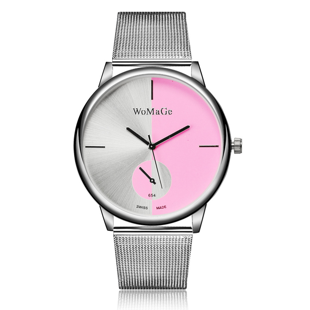 Female Models Alloy Mesh Belt Upscale Quartz Watches Big Dial Ms Fashion Simple Watch