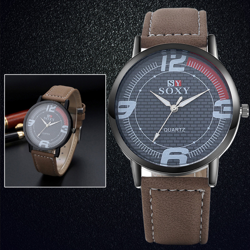 Men Business Belt Watch Retro Disc Leisure Movement Quartz Watch