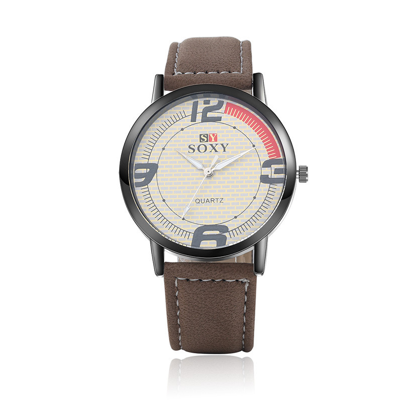Men Business Belt Watch Retro Disc Leisure Movement Quartz Watch