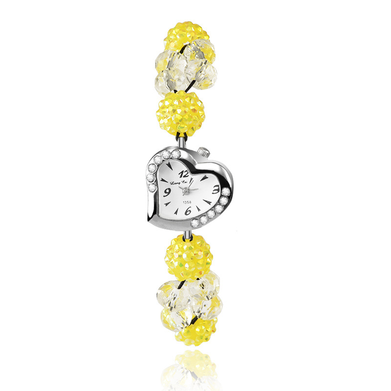 Creative Heart Rhinestones Bracelet Watch Ms Fashion Quartz Watch